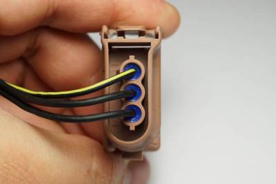 Connector - Back View - The side where the wires enter through